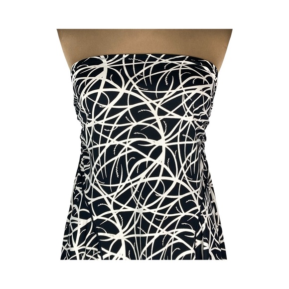 Max Studio Womens Black & White Strapless Top Size XS Side Ruching Y2K - Picture 2 of 15